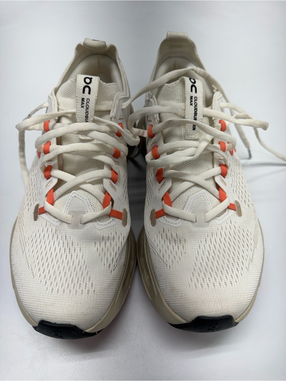 On Cloudswift Lightweight Running Shoes in Off-White with Coral Accents